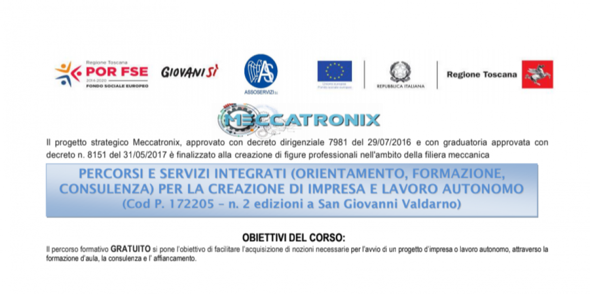 Meccatronix – Percorsi e Servizi Integrati per la Creazione Di Impresa