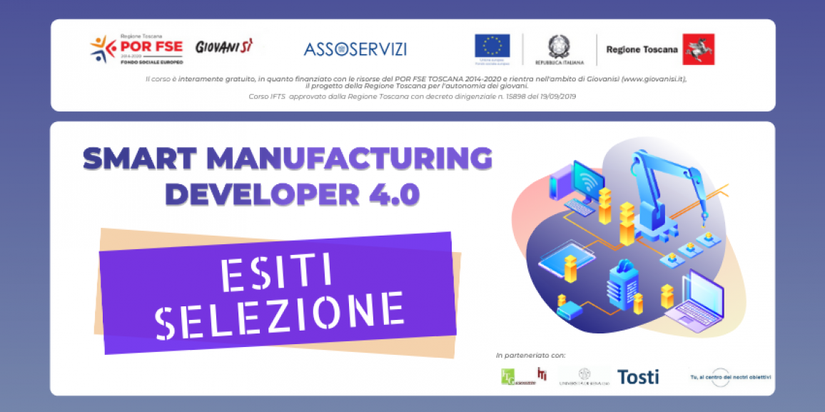 Esiti selezione corso Smart Manufacturing Developer 4.0
