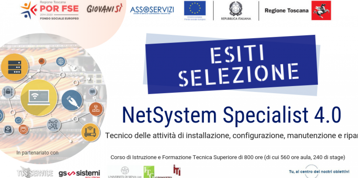 Esiti Selezione IFTS NetSystem Specialist 4.0 – Tecnico delle attività di installazione, configurazione, manutenzione e riparazione di reti informatiche
