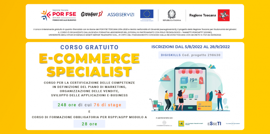 Corso gratuito E-COMMERCE SPECIALIST