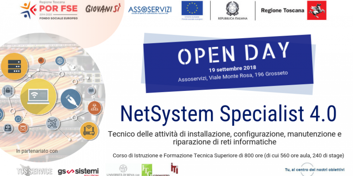 Corso gratuito IFTS NetSystem Specialist 4.0 – Open Day di presentazione